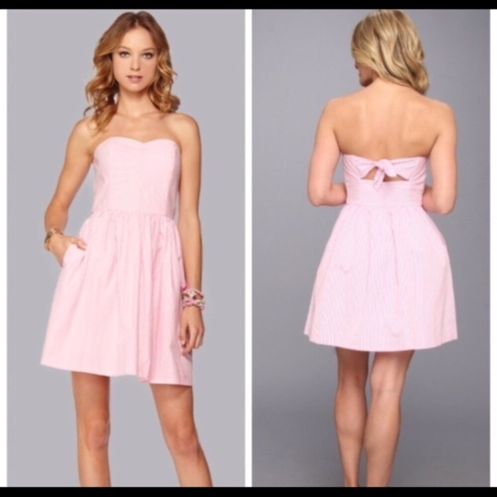 Lily Pulitzer Strapless Seersucker Dress